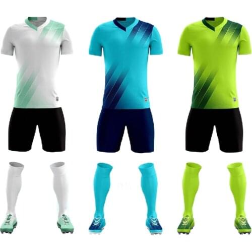 High Quality Kids Adult Soccer Jerseys Sets Survetement Boys Girls Football Short Sleeve Kits Sportswear Training Uniform