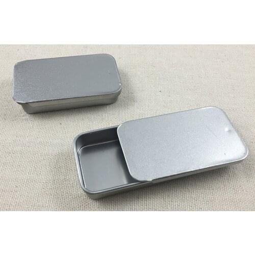 100pcs/lot Blank Metal Tin Box Survival Kit Containers storage box pill box sliver color free shipping