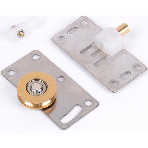 2sets 4pcs Heavy Duty Sliding Door Wheels Pulleys Rollers Runners for Cupboard Cabinet Funiture Smoothly & Mute Wheels