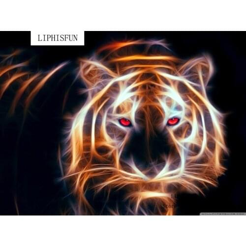 5D Full Drilled Diy Diamond Painting Handmade Animal Tiger Cross Stitch Resin Square Diamond Sets Diamond Embroidery