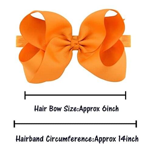 6 Inches Grosgrain Ribbon Hair Bows Headbands for Baby Girls and Toddlers 20 Pieces