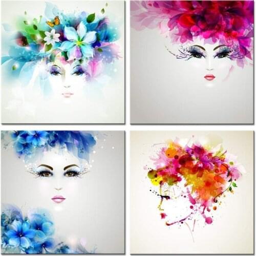 Diy Diamond Painting Abstract Woman Flowers and Butterfly girl Cross Stitch kit Mosaic Full Square 5D Diamond embroideryZP-2496