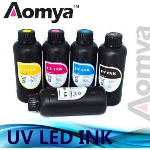 Aomya 500mlx8 Colors UV LED Printing Ink for UV Flatbed Printer Used for Glass/Metal/PVC/Wood/Phone Cases Bulk Ink