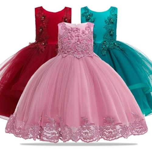 Kids Dresses For Girls Sleeveless Elegant Princess Dress Flower Girls Dress For Party and Wedding Dress Summer Children Clothing
