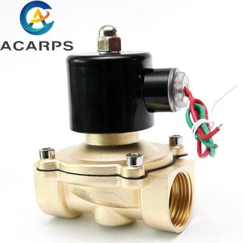 1-1/4" Brass Electric Solenoid Valve 380V 220V 110V 24V 12V Normally Closed Solenoid Valve For Water Oil Air