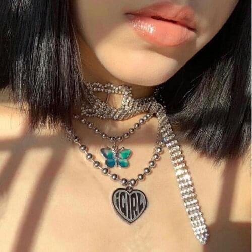 Gothic Female Symbol Girl Cool Crush Choker Heart Pendant Necklace Women Jewelry