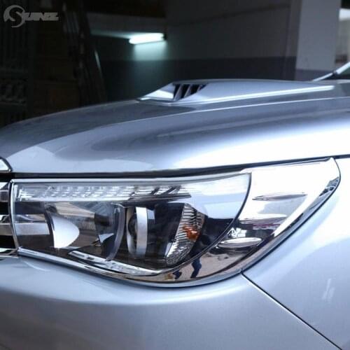 Chrome Car Accessories Headlights Front Cover Trim For Toyota Hilux Revo Rocco 2016 2017 2018 2019