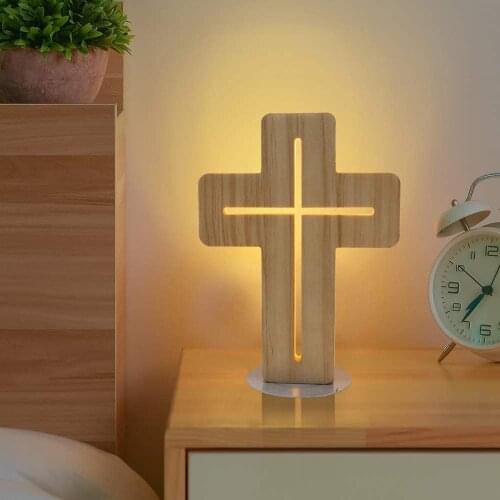 Jesus Cross Night Light Christ Christian Blessed Gift The Lord Desk Lamps Bookcase Room Home Decor Xmas Birthday Easter Gifts