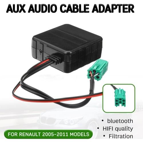 Bluetooth Aux Receiver Cable Adapter Hifi Quality for Renault Clio,Kangoo,Megane 2005-2011 Aux Head Unit Interface