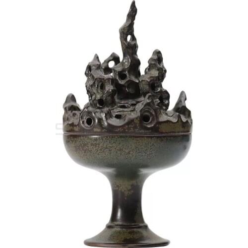 Variable glaze ceramic incense archaize furnace boshan ship household indoor tea sandalwood dish incense gift