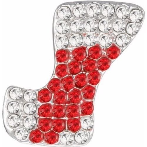 Rhinestone button Free shipping 20*12mm Christmas rhinestone stocking for DIY crafts 10PCS/lot(BTN-5392)