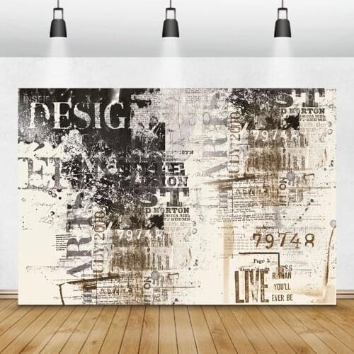 Laeacco Graffiti Old Newspapers Pattern Wall Portrait Grunge Photo Backgrounds Photography Backdrops For Photo Studio Photocall