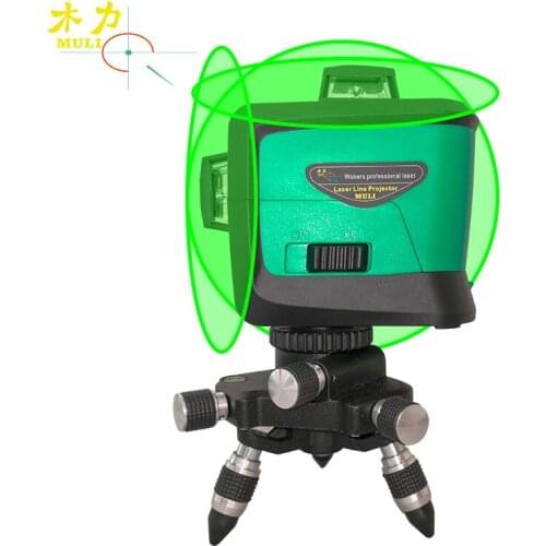 Muli Laser Level Green Light 12 Line High Quality High Accuracy 3D 360 Tile Water Level Meter Automatic Level Waterproof IP54
