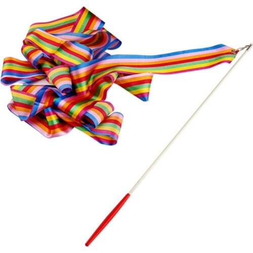 Hot Colorful Gymnastics Ribbons Toy Children Best Gift Outdoor Hyun Dance Band 4 Meter Bauble Art Ballet Twirling Stick