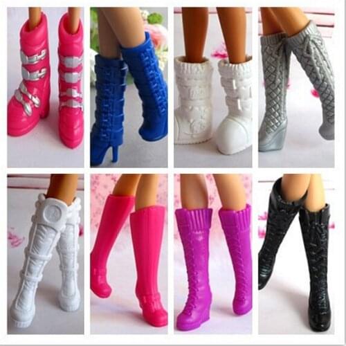 Hot High Quality 30Pairs/Lot Dolls Accessories Plastic Boots Shoes For Doll Party