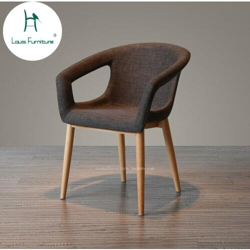 Louis Fashion Conference Chairs Solid Wood Soft Handbags Armchairs Japanese Style Cloth and Wind Chairs Banquet