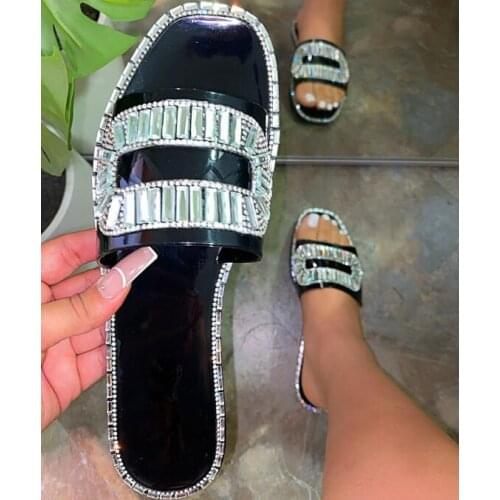 2020 new women transparent rhinestone double-layer platform waterproof platform outdoor beach sandals casual all-match slippers