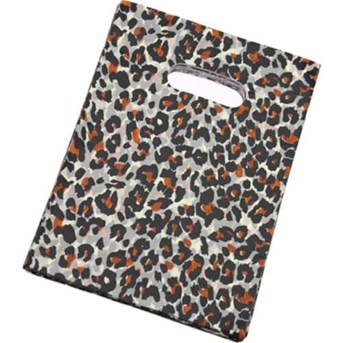 New Design Hot Sale Wholesale 100pcs/lot 15*20cm Luxury Black Leopard Underwear Packaging Bags Plastic Shopping Bags
