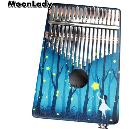 17 Keys Kalimba Thumb Piano High-Quality Wood Mahogany Body Thumb Piano Musical Instrument Kalimba Accessories With Audio input