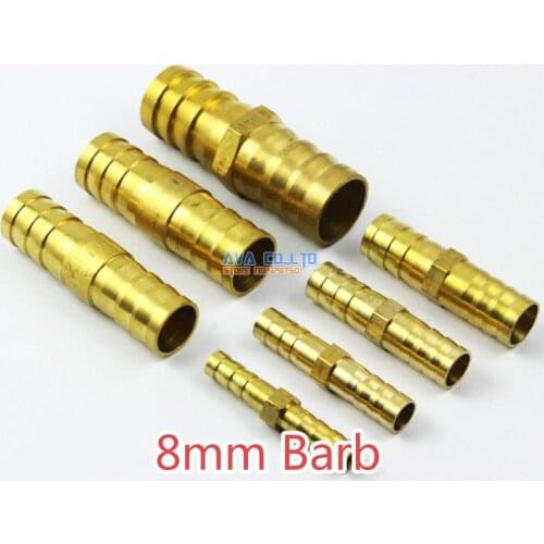 20 Pieces Brass Straight 8mm Barb Fuel Hose Joiner Air Gas Water Hose Connector Coupler