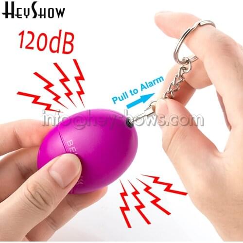Self Defense Alarm 120dB Egg Shape Girl Women Security Protect Alert Personal Safety Help Scream Loud Keychain Emergency Alarm