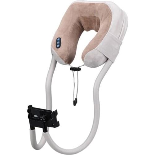 2-in-1 U-Shaped Pillow with Gooseneck Phone Holder Multifunction Pillow and Cell Phone Mount JS22