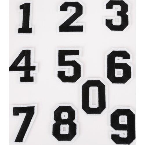 10PCs/set Mixed Number Iron on Embroidery Patches For Clothing Jeans Jacket Kids Patches Stripes Stickers For Clothes Decoration