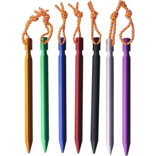 18cm Aluminument Tent Pegs Nails with Rope Stake Camping Hiking 2021 New Traveling Tent Nail