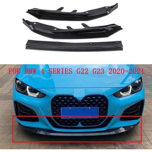 3Pcs Car Front Bumper Lip Splitter Diffuser Lip Body Kit Spoiler Bumpers Protector For BMW 4 Series G22 G23 2020-2021