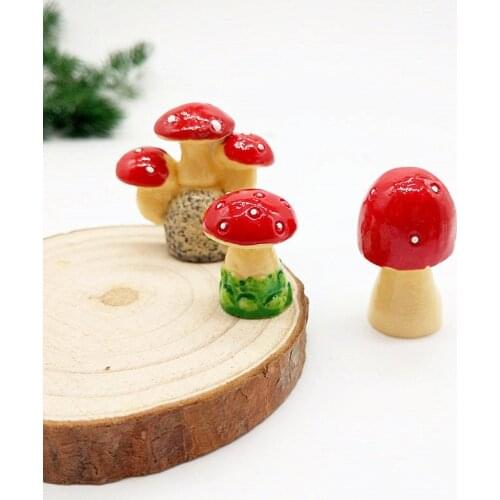 3pc Mushroom Miniatura Dollhouse Garden Home Bonsai Decoration Toy Miniature Mini Resin Craft Ornaments Micro Decor DIY