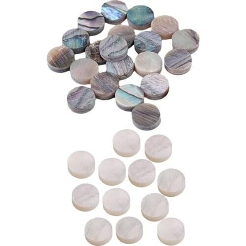 32Pcs Inlay Dots: 20Pcs Green Paua Abalone Inlay Dots & 12Pcs White Mother of Pearl Luthier Dots Inlay Fret Side Marker