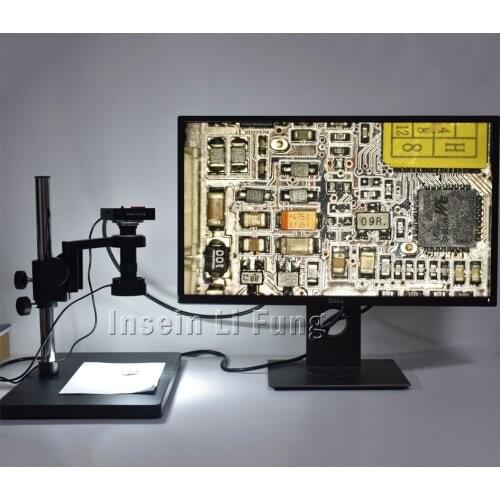 38MP HDMI USB Video Microscope Camera+High Working Distance Large Field of View 5-100X Zoom C-Mount Lens+Large Bracket+LED Light