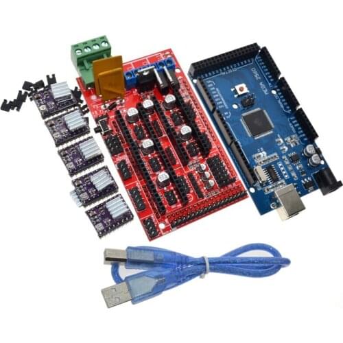 3D Printer 1pc Mega 2560 R3 + 1pc RAMPS 1.4 control panel+ 5pcs DRV8825 Stepper Motor Drive Carrier Reprap for 3D printer kit