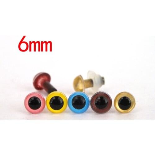 6mm 5color mixed color Amigurumi craft eyes Safety Plastic eyes -each color 10pairs