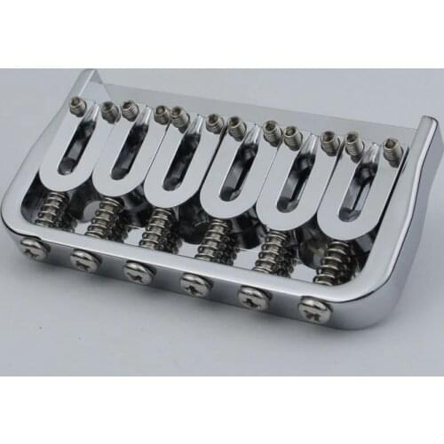 6 String Fixed Pure Copper Electric Guitar Bridge Chrome