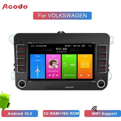 ACODO 2 Din Car Radio Android 10.0 GPS Navigation Multimedia Player Car Radio 7 inch Car Audio Stereo For Passat Golf VW Seat