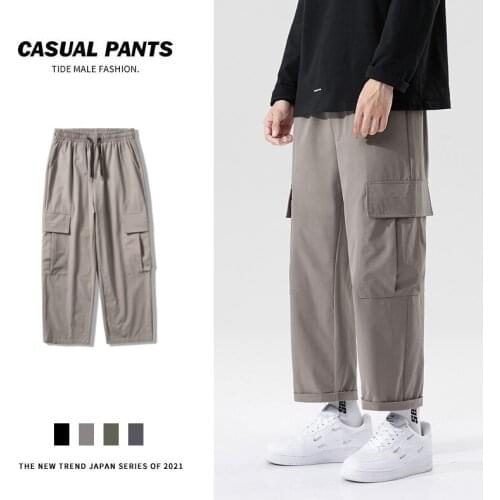 Pants Men Sweatpants Autumn Male Casual Pants Loose Feeling Japan Style Trousers Soft Multi Pockets Pants Plus Size M-3XL