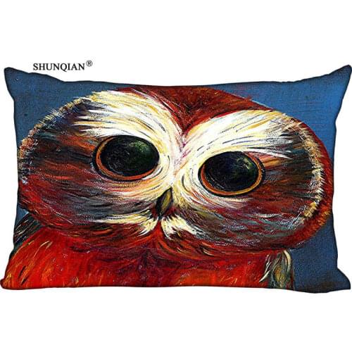 Owl art fantasy Pillow Case (Two sides) High Quality Custom Zippered Rectangle soft Pillow cover Best gift