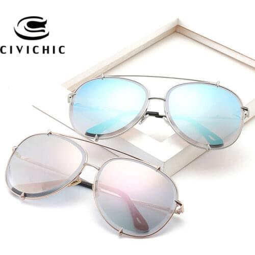 CIVICHIC Brand Designer Men Pilot Sunglasses Classic Mirror Coating Women Eyewear HD Lunettes De Soleil Femme UV400 Gafas E364