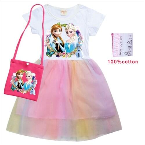 Disney Frozen Girls Children Clothes Anna Elsa Dress Girl Baby Elsa Dresses For Girls Kids Princess Infantis 2-8 years old 8269