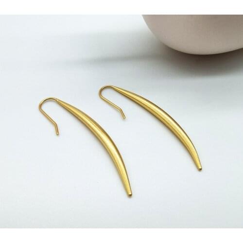 European and American Frosty Wind Spike Water Drops Exaggerated Matte Surface Simple Exaggerated Crescent Earrings Trendy Female