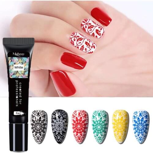 Nail Art Stamping Gel Polish Black White Gold Silver Printing Varnish DIY Nail Art Design for Stamping Plate Color Nails Lacquer