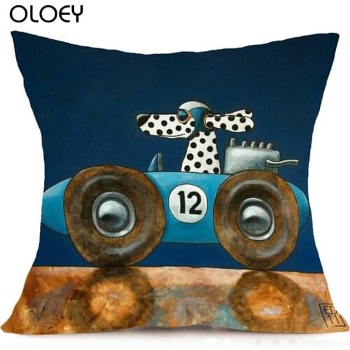 Hot Selling Pillowcase Cute Cartoon Dogs Various Styles Retro Almofadas 45X45CMS Comfortable Practical Linen Pillow Decoration