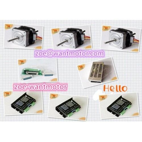 Good quality!Wantai Nema16 Linear Motor 39BYGL215A 34mm+Driver DQ420MA 36V 1.7A 128Micro+ Power supply 200W 24V CNC Router Cut