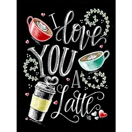 Coffee Shop Chalk Blackboard Word Diamond Painting Round Full Drill Nouveaute DIY Mosaic Embroidery 5D Cross Stitch Pattern