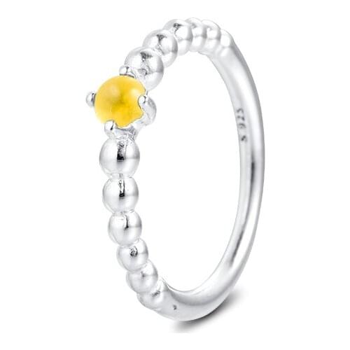 Honey Beaded Rings 100% Authentic 925 Sterling-Silver-Jewelry Free Shipping