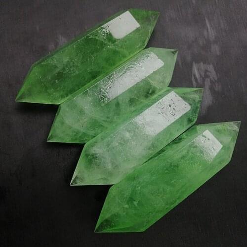 Natural crystal fluorite double-tipped column green fluorite crystal column energy decoration