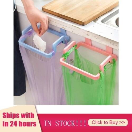 Kitchen Plastic Garbage Bag Rack Holder Cupboard Door Back Hanging Trash Rubbish Bag Storage Shelf Tools Dropshipping