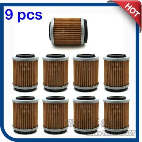 9pcs/pack Oil Filter For YZ426F YZ250F YZ400F TTR250 WR426F WR400F WR250F YFM350 MOTO-4 YFM400 BIG BEAR 2001 YFM350R RAPTOR ATV