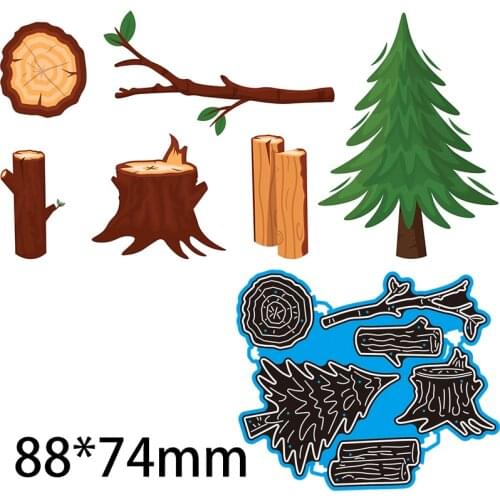 Metal Cutting Dies Pine Tree Root Trunk Branches New Scrapbook Decoration Template Embossing DIY Paper Card Craft 88*74mm
